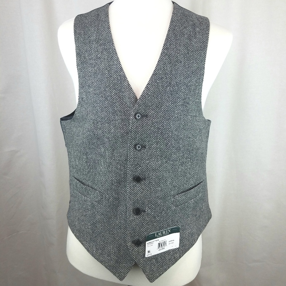NWT LAUREN by Ralph Lauren Men's Herringbone Vest